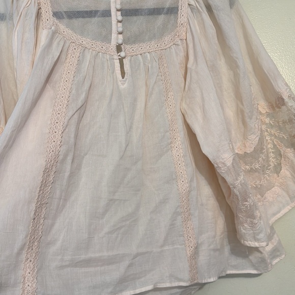 Anthropologie eyelet bell sleeve peasant top - Picture 6 of 8